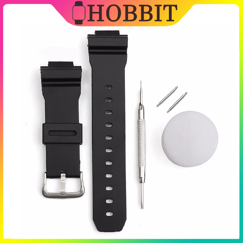 Black watch band strap replacement for casio g shock dw-6900 dw-6600 gw-6900 g-6900 silicone wristband