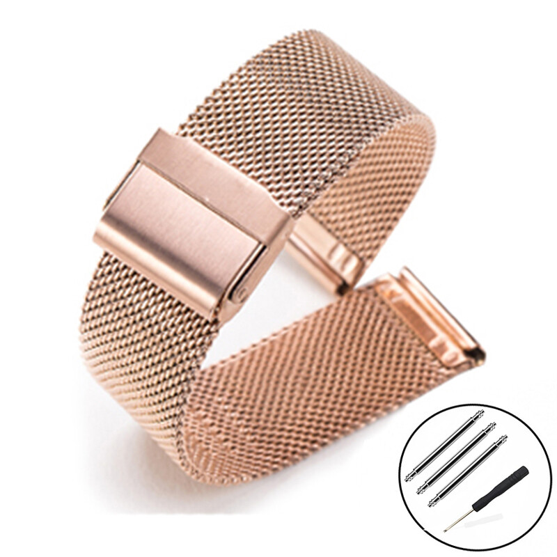 LANGLEY Watch Band Milanese Loop Watch Strap Universal Strap Stainless Steel Band Bracelet 12mm 13mm 14mm 16mm 17mm 18mm 19mm 20mm 22mm Width