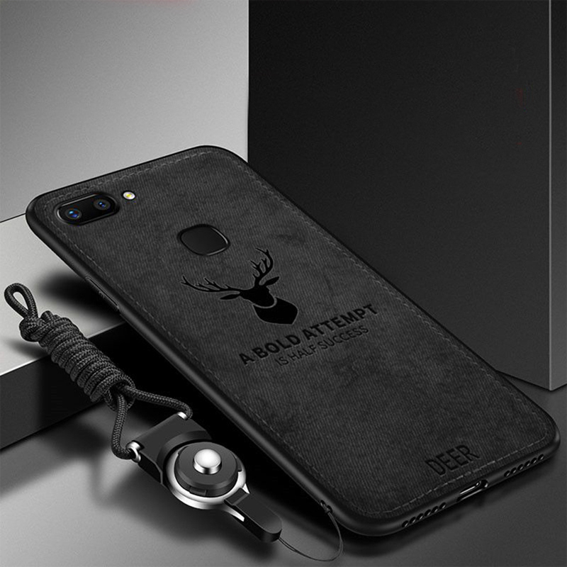 Lanlin for oppo f5 oppo f5 youth oppo f9 phone case, cloth fabric deer shockproof casing soft silicone hybrid tpu back cover cases elk pattern for oppo f5 case