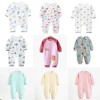 [M'sia Stock]0-24 months baby romper long-sleeved cotton newborn baby clothes jumpsuit boys and girls clothes