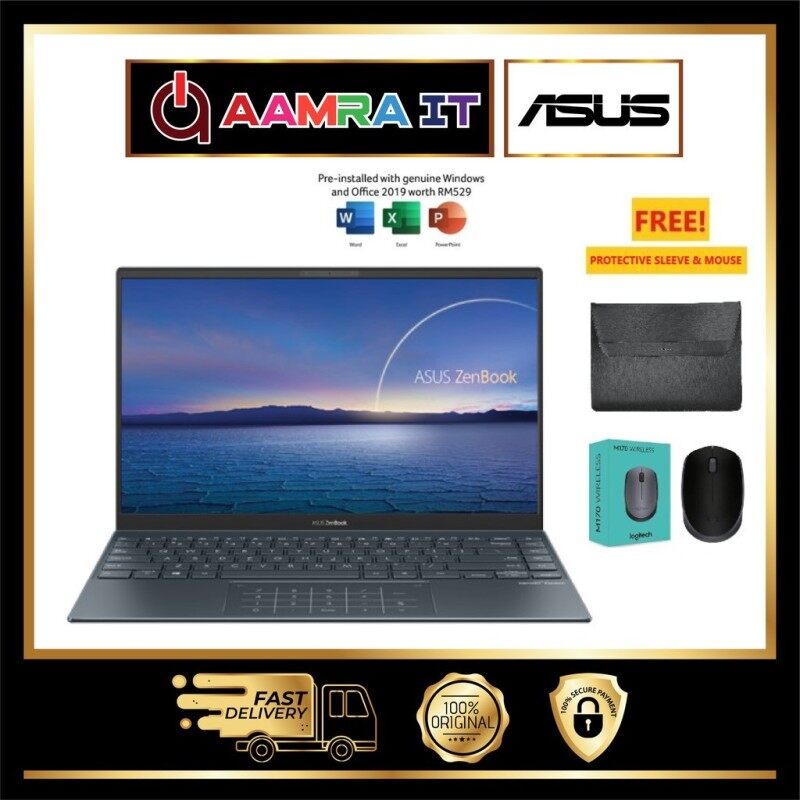 ASUS ZENBOOK UX325E-AEG070TS (I7-1165G7, 8GB, 512 GB SSD, INTEL UHD, GREY W10) Malaysia