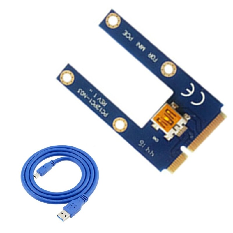 Mini pcie adapter 1x to 16x pci-express riser card pcie slot usb 3.0 multiplier adapter for desktop computer