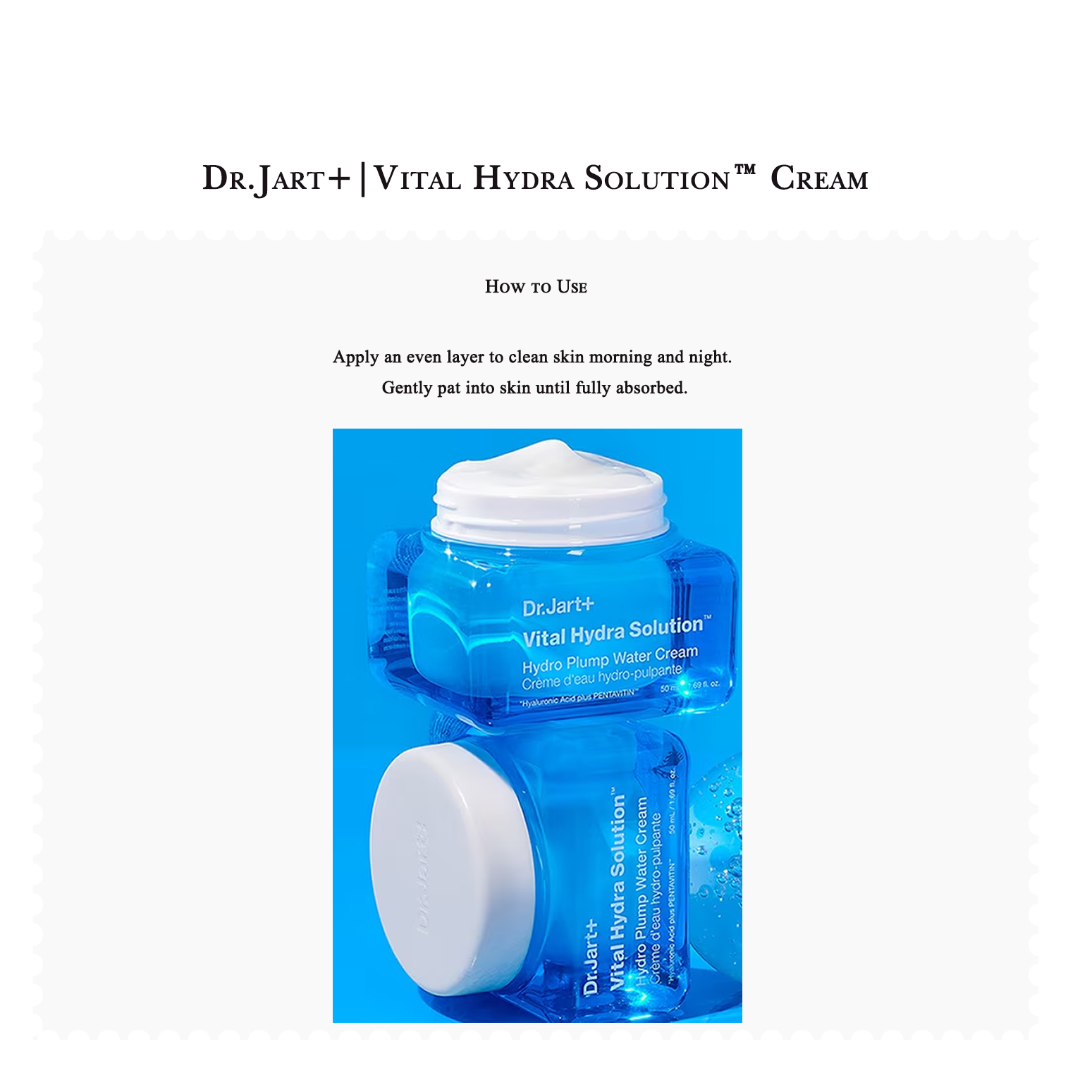 Jart + | giải pháp Hydra quan trọng™Kem nước thủy lực đầy đặn (50ml)