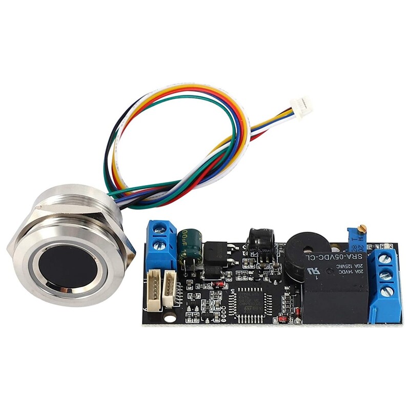 K202 DC12V Low Power Fingerprint Control Board + R503 Fingerprint Module Round Fingerprint Recognition Module