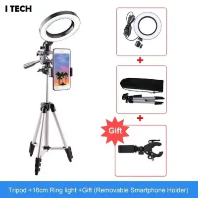 LED Studio Camera Ring Light 3200-5600K 3 Color Styles With Tripod Stand &amp Cell Phone Holder For YouTube Live Video Makeup Photography