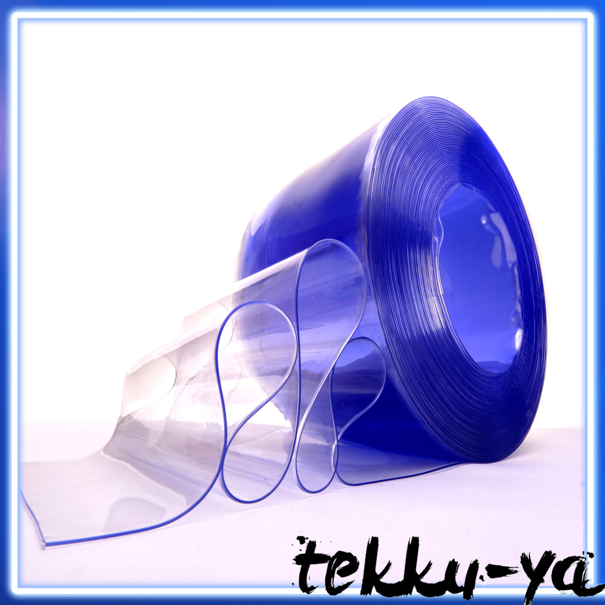 PVC Curtain Strip Clear Blue 2mm thick By Meter Run Cold Room Plastic Curtain Strip Malaysia
