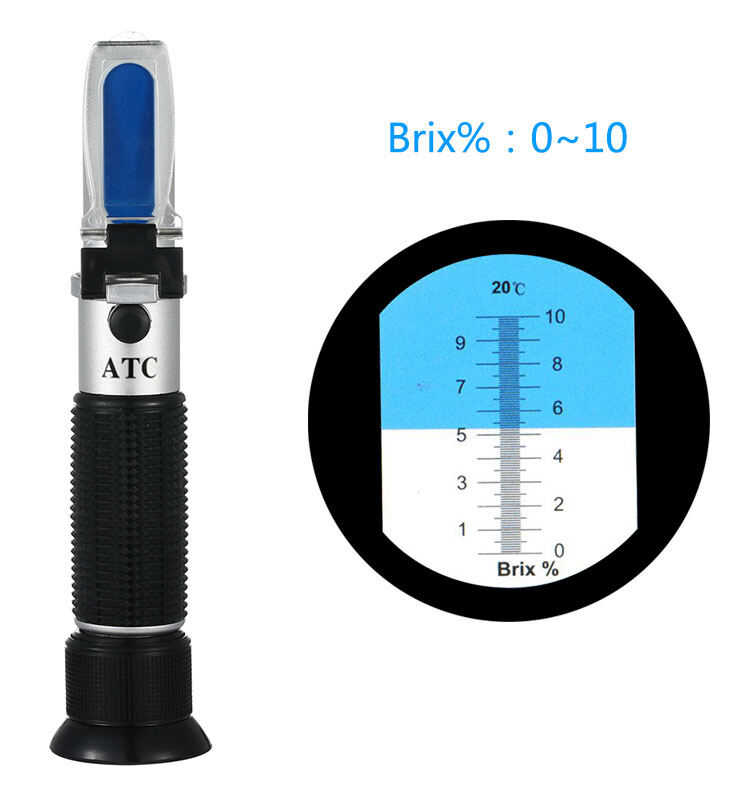 Yieryi Sugar Meter, Sugar Refractometer 0-10% Brix Refractometer for Juice, Liquid, Beverage, Lab
