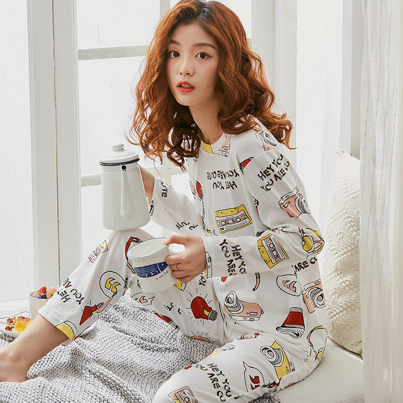 Nơi bán SHR Mới Khuyến Mãi Nóng Cotton Bộ Đồ Ngủ Phụ Nữ Chất Lượng Quần Áo Ngủ Nhà Đầy Màu Sắc Mặc Pijama Quần Áo Rộng Pyjama Nhà Phù Hợp Với Cỡ Lỡn M-XXXL