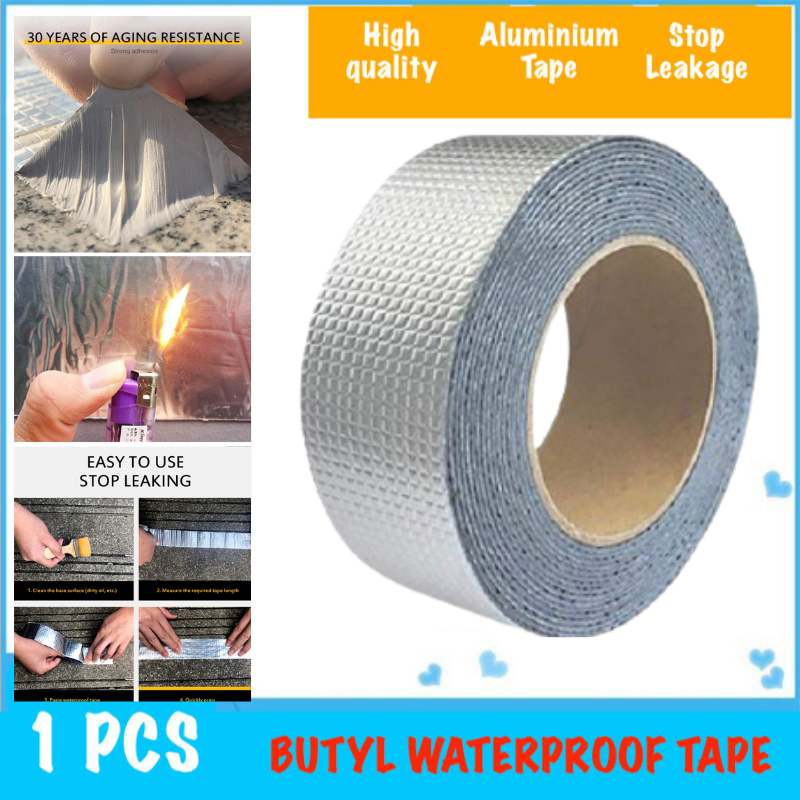 [5 & 10 Meter Length SIlver Tape] Heavy Duty Butyl Waterproof Tape