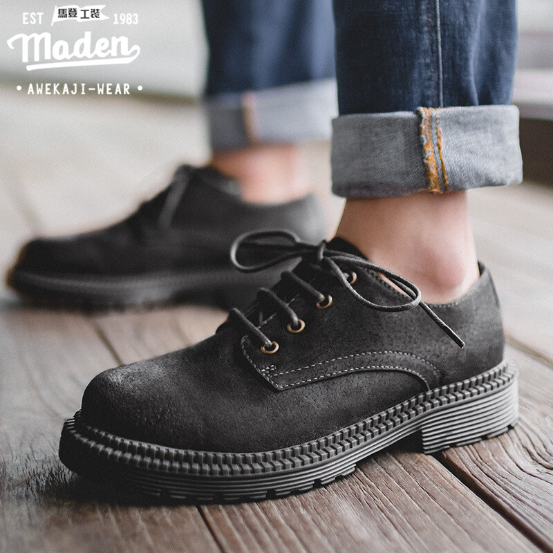 Maden brand tooling style men 2024 new youth mature formal leather shoes autumn new style Korean style big head casual leather shoes British style Martin shoes male business leather men shoes