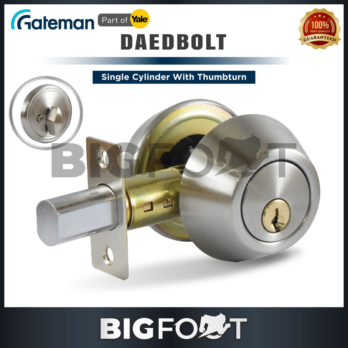 (Part of Yale) Gateman GM101 SS Deadbolt Single Cylinder With Thumbturn ...