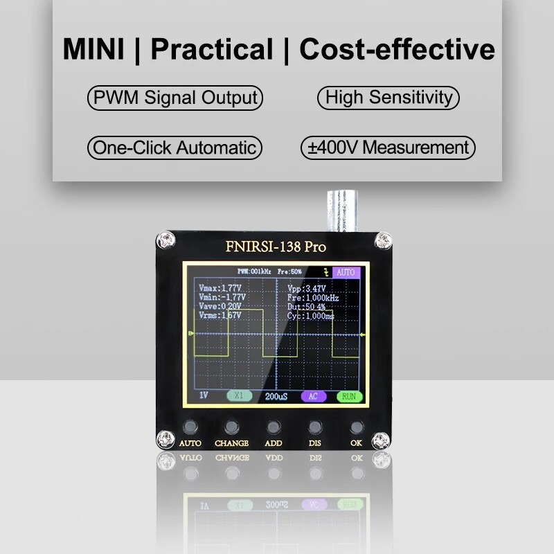 FNIRSI 138pro 800VPP Mini Cầm Tay Máy Hiện Sóng Kỹ Thuật Số Điện Tử Bộ Dụng Cụ Học Tập Mét Với Đầu Dò P6100