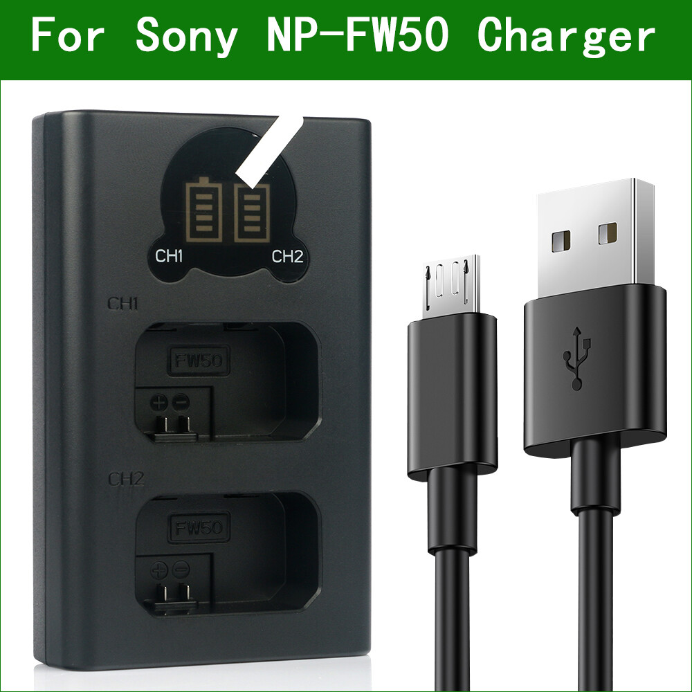 Np-fw50 np fw50 dual usb battery charger for sony nex 3 5 7 dsc-rx10 ii iii a7 a7r a7s a3000 a6000 a7000 zv-e10 zv-e10l a5000