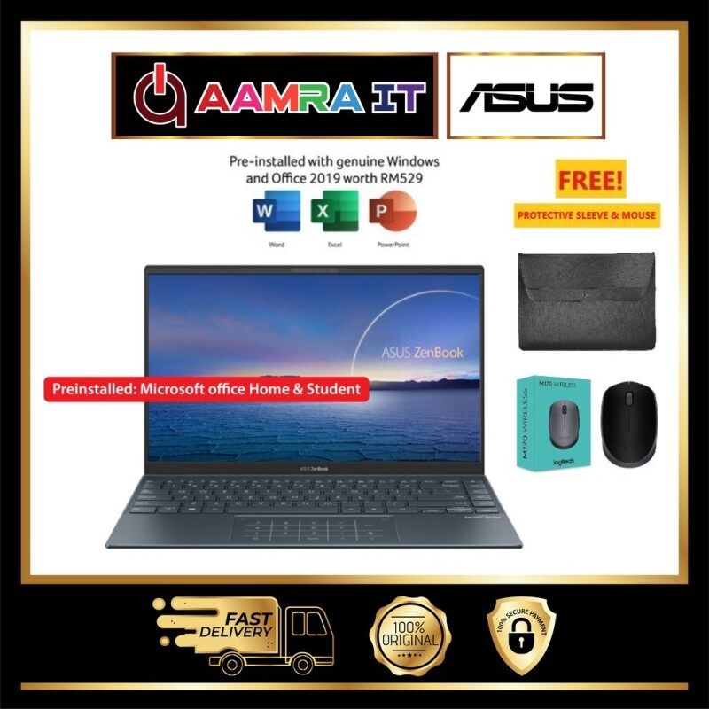 Asus ZenBook Laptop UX425J-AB689TS - 14 (i7-1065G7, 8GB, 512GB, Intel, W10H, Off H&S) Malaysia