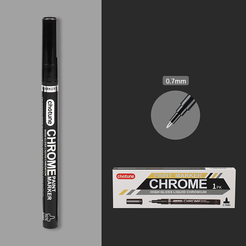 Qcici Bút Đánh Dấu Phản Quang Gương Chrome Bút Màu Bạc Bút Chất Lỏng Bút