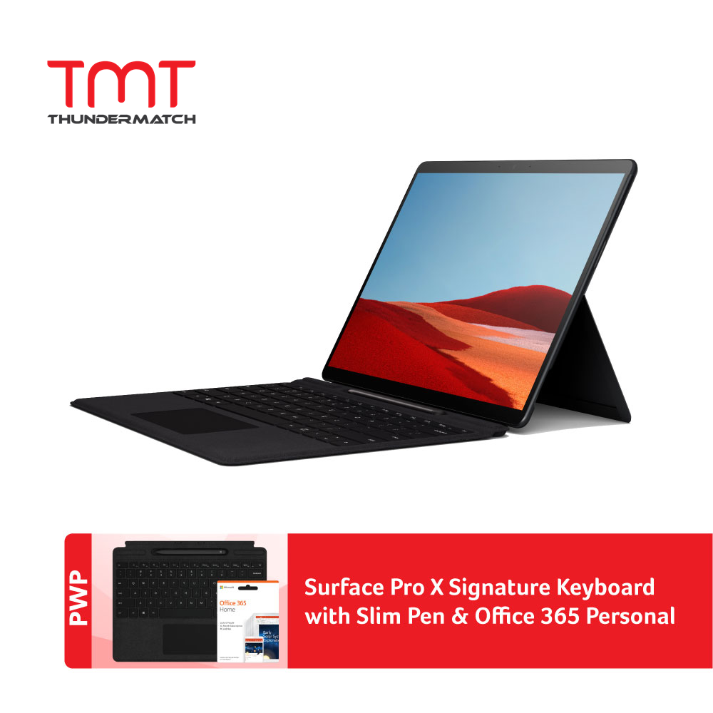 Microsoft Surface Pro X (Black) (LTE-Nano Sim) ( Microsoft SQ1 Qualcomm 7nm 3GHz, 8GB Ram, 256GB SSD, 13 Touch, W10 ) ( MNY-00009 ) Malaysia