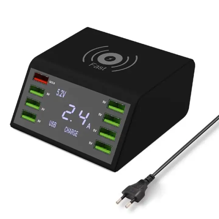 Zhong 8 Port Usb Mobile Phone Smart Charger Digital Display Built In Ic Chip Voltage Auto Correction Lazada Singapore