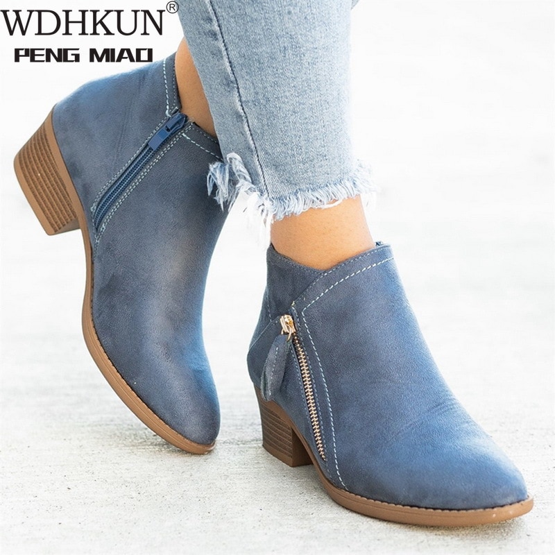 Ladies Low Heel Ankle Boots - Best 