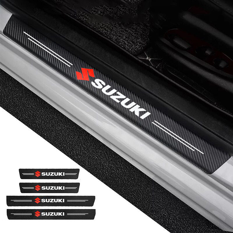 HN | 4 Miếng Dán Đề Can Xe Hơi Đề Can Dán Bảo Vệ Ngưỡng Cửa Xe Ô Tô Cánh Gió Alto Cho Suzuki Swift Grand Vitara Sx4 Vitara Liana Splash Reno Samurai Ciaz Aerio