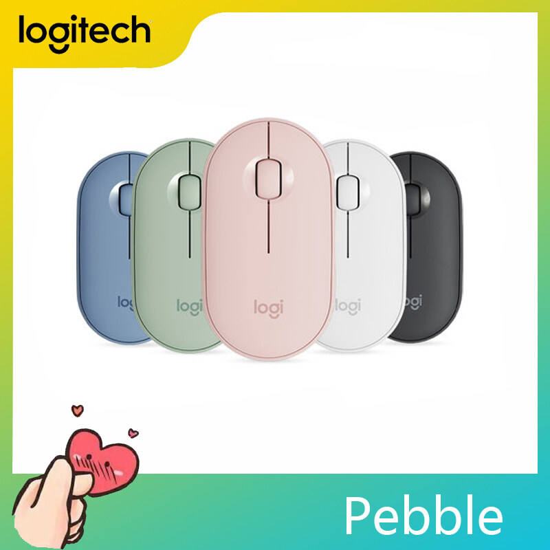 Logitech Pebble Wireless Mouse, Bluetooth + 2.4 GHz USB Receiver, Dual Connectivity, Silent, 1000DPI, for PC Computer