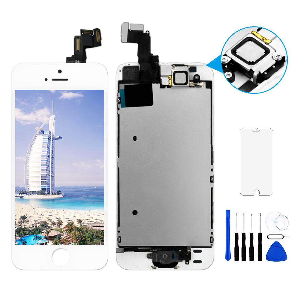 100% Tested No Dead Pixel Class AAA LCD Screen Replacement Spare Parts For Apple iPhone 5S Display + Digitizer Assembly with Home Button+ Speaker+ Front Camera For iPhone 5s A1453 A1457 A1518 A1528 A1530 A1533