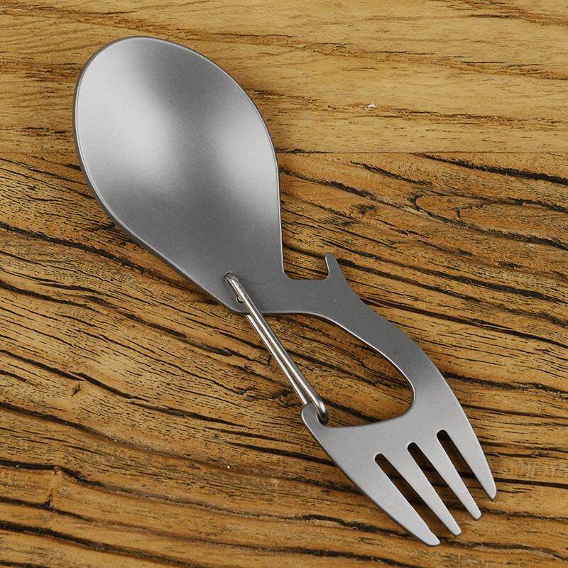 3 In 1 Camping Picnic Titanium Spoon Tableware Titanium Fork Ultralight Pure Titanium Or Stainless Steel Spork