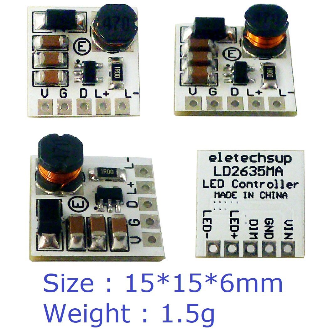 5Pcs DC 5-27V 350mA 8W Step-down HB LED Driver Module PWM Adjustable Controller DC-DC Buck Constant Current Converter