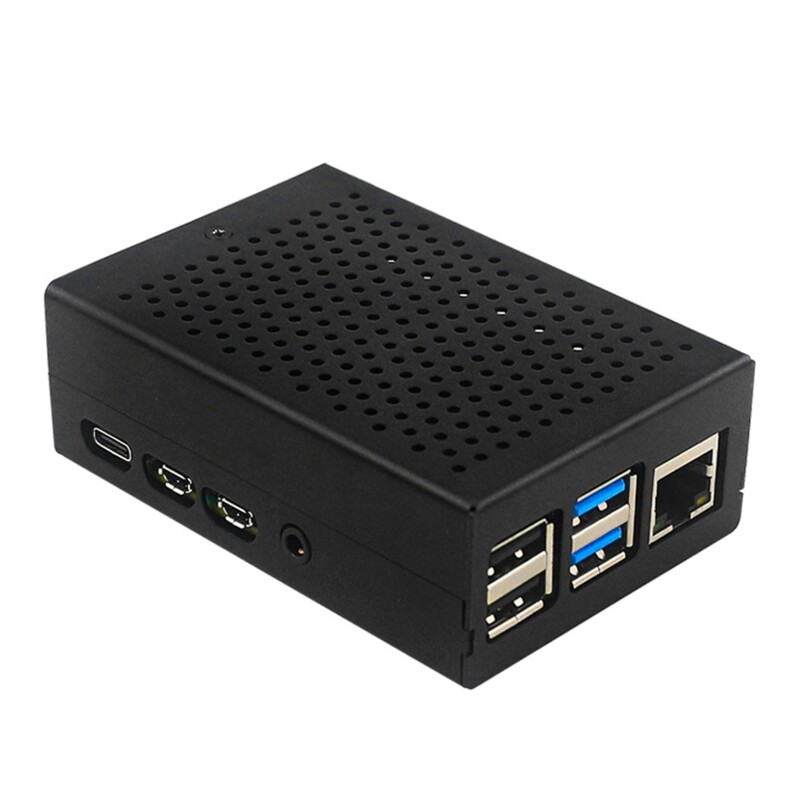 Metal for Case for Raspberry Pi 4 Model B with Cooling Fan Heat Dissipation Cooler Box for Pi 4B Module for