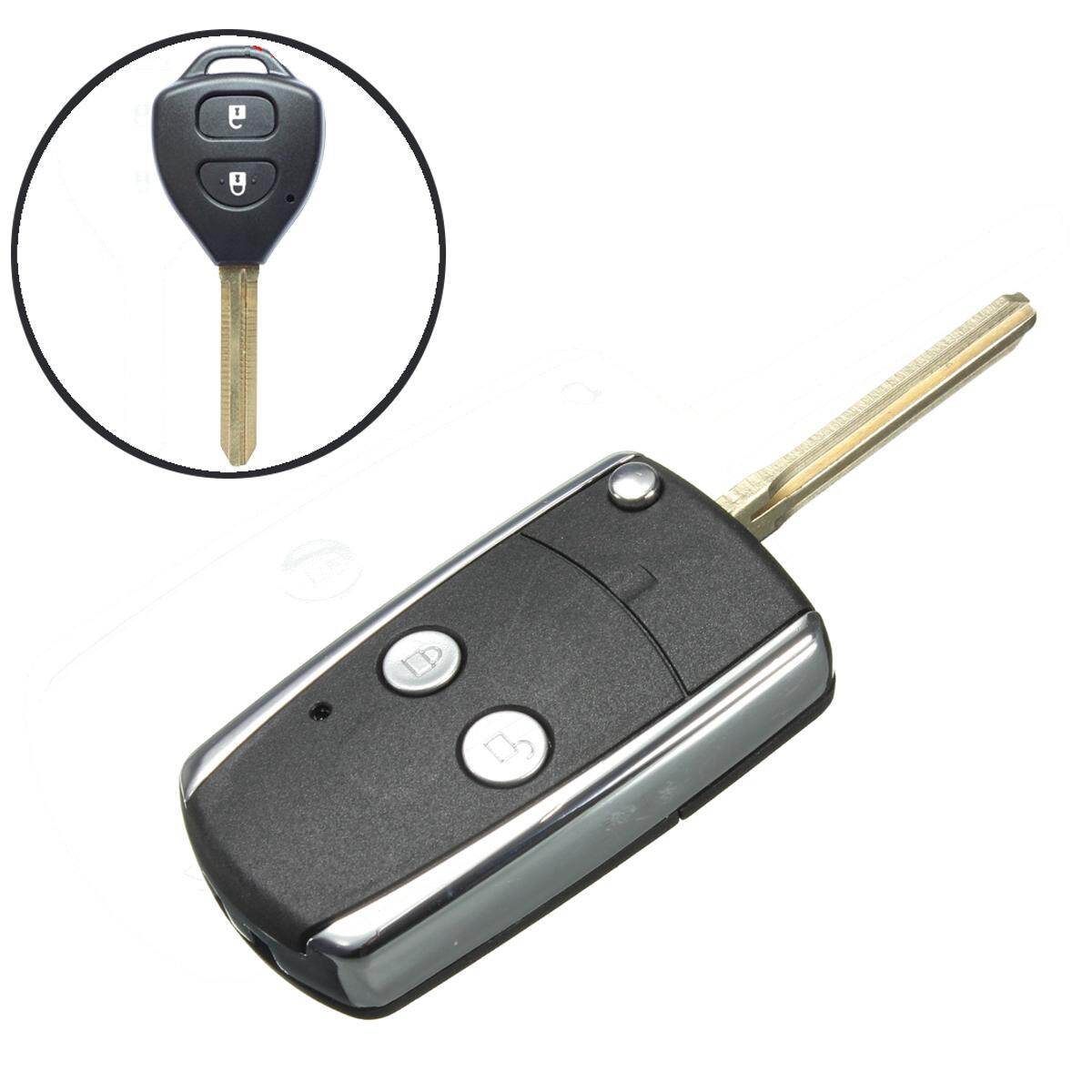 2 Button Folding Flip Remote Key Case shell Fob For Toyota RAV4 Camry Corolla
