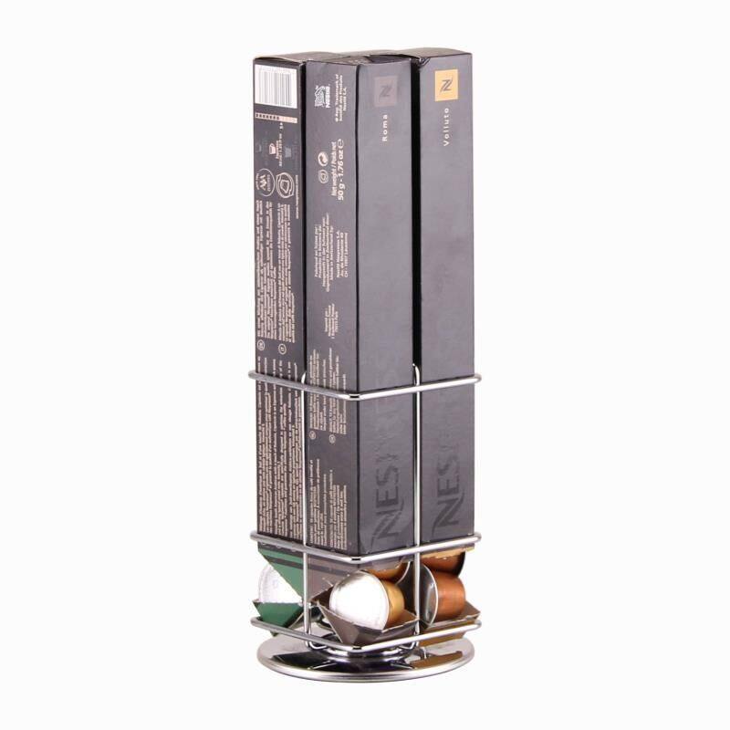 Nespresso Coffee Capsule Box Holder Rotatable Rack NESPRESSO Coffee Display Rack Stainless Steel Storage Paper Box Office Coffee Capsule Box Holder