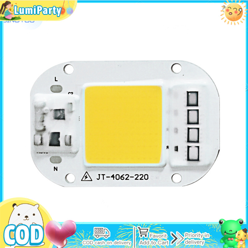 Ac 220v 20w/30w/50w free driver high pressure led chip cob light source