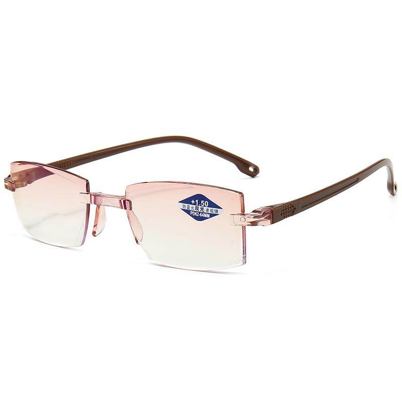 Frameless Reading Glasses for Men Women Anti Blue Magnification Eyewear Presbyopic Glasses
