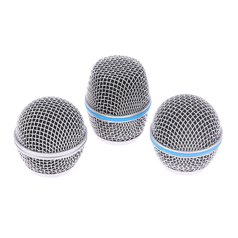 Lofty White Microphone Replacement Head Steel SM58 Mesh Handheld Microphone Grill Mesh Head