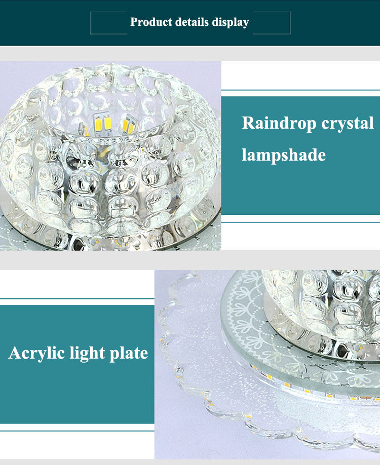 LED Light Ceiling Light Chandelier Crystal Light Corridor Light Wall Light Bedroom Light Wardrobe Light Entrance Light Balcony Light Room Decoration Light Corridor Light Home Decoration Nordic Simple Tricolor 180mm 14W