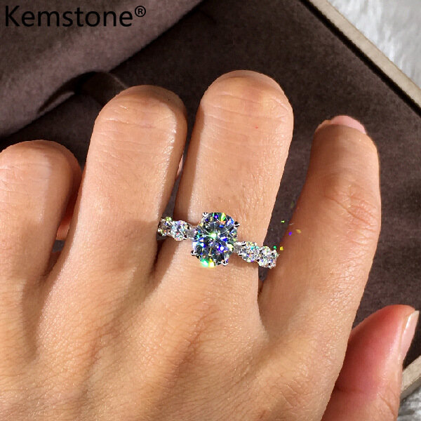 Kemstone Fashion Silver Color Shining Oval Wedding Ring for Women
