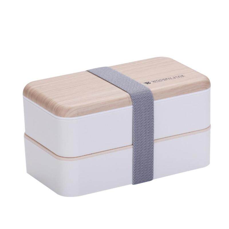 Japanese-style Lunch Box Portable Double-layer Separated Lunch Box Microwave Oven Heating Mess Tin for Students Office Worker
