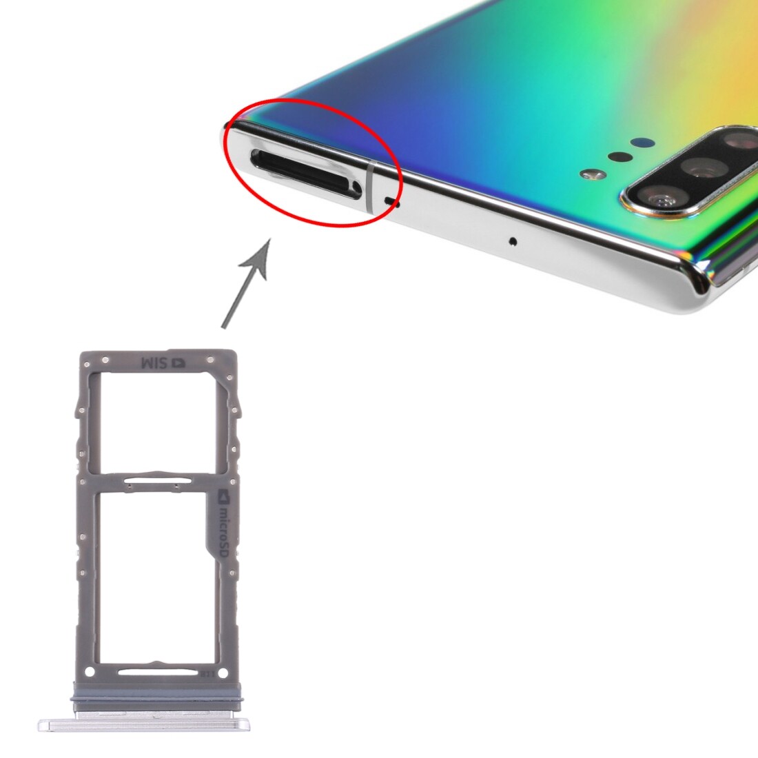 【Fix Oline】Khay Thẻ SIM/Khay Thẻ Micro SD Cho Samsung Galaxy Note10 +