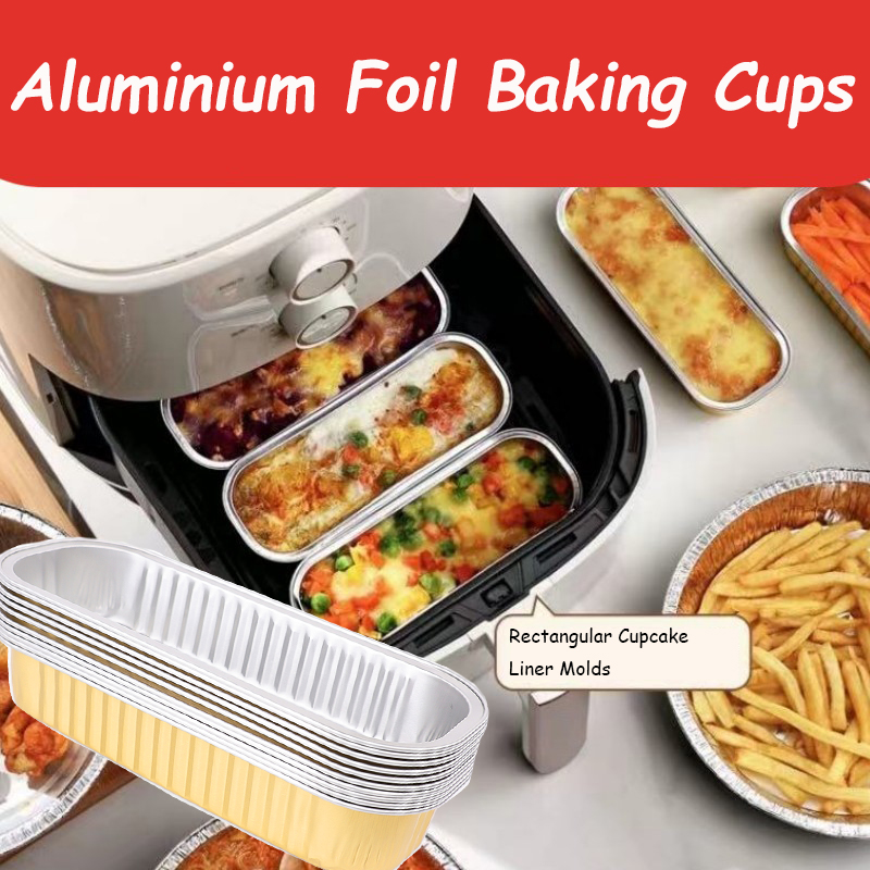 5/10x vàng dày cốc phủ nhôm giấy hình chữ nhật miếng lót bánh cupcake Khuôn Muffin nướng