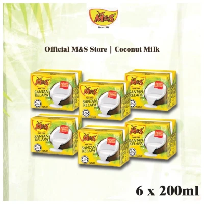 M&S Coconut Milk / Santan Kelapa 200ml x 6 packets