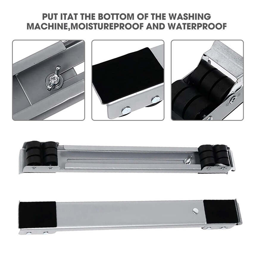 1 Pair Of Washing Machine Refrigerator Base Adjustable Movable Base Bracket