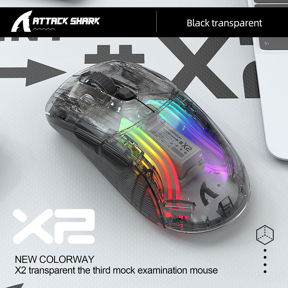 Wired Wireless Gaming Mouse RGB Light Adjustable Transparent Game Mouse Bluetooth-compatible Creative Mouse Comfortable for Desktop Notebook Computer