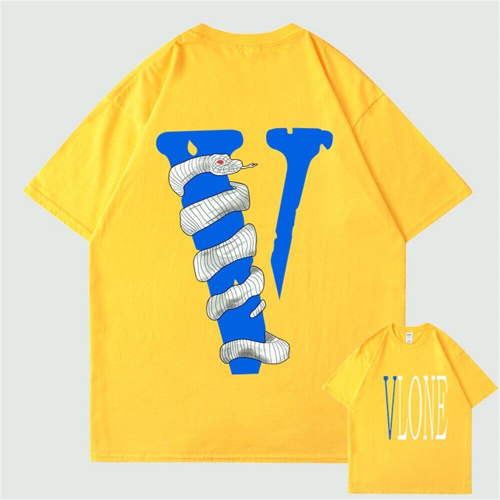 blue vlone shirt with snake