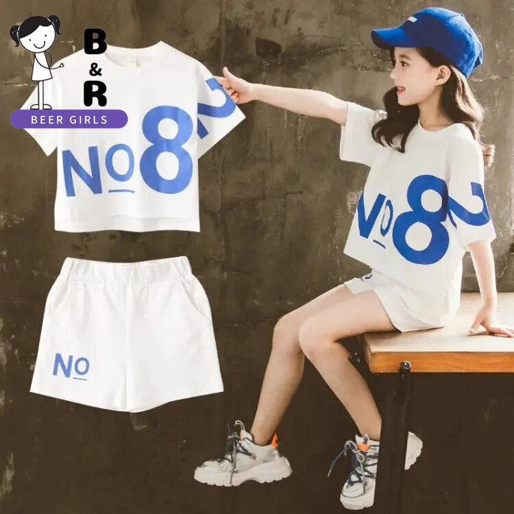 BEERGIRLS kids girls clothes set new loose Skin-friendly not shrink not fade Suit