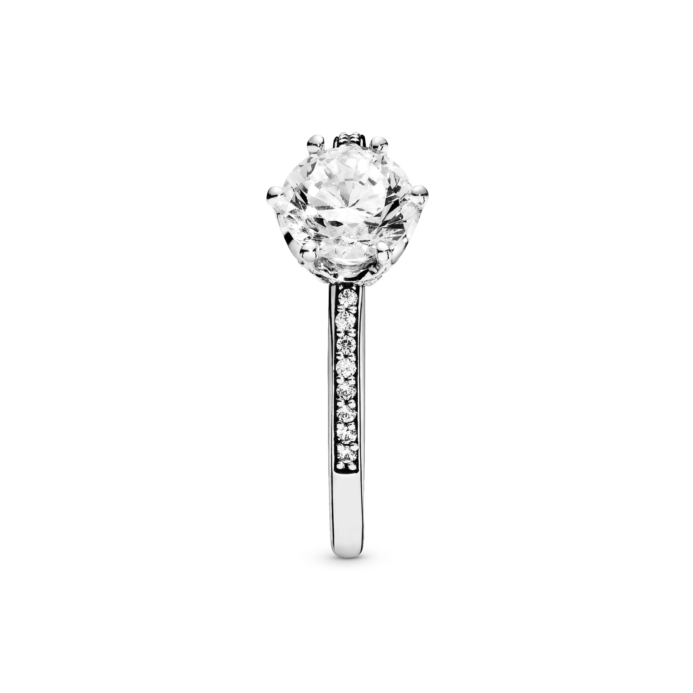 2021 Original Pandoras Clear Sparkling Crown Solitaire Ring