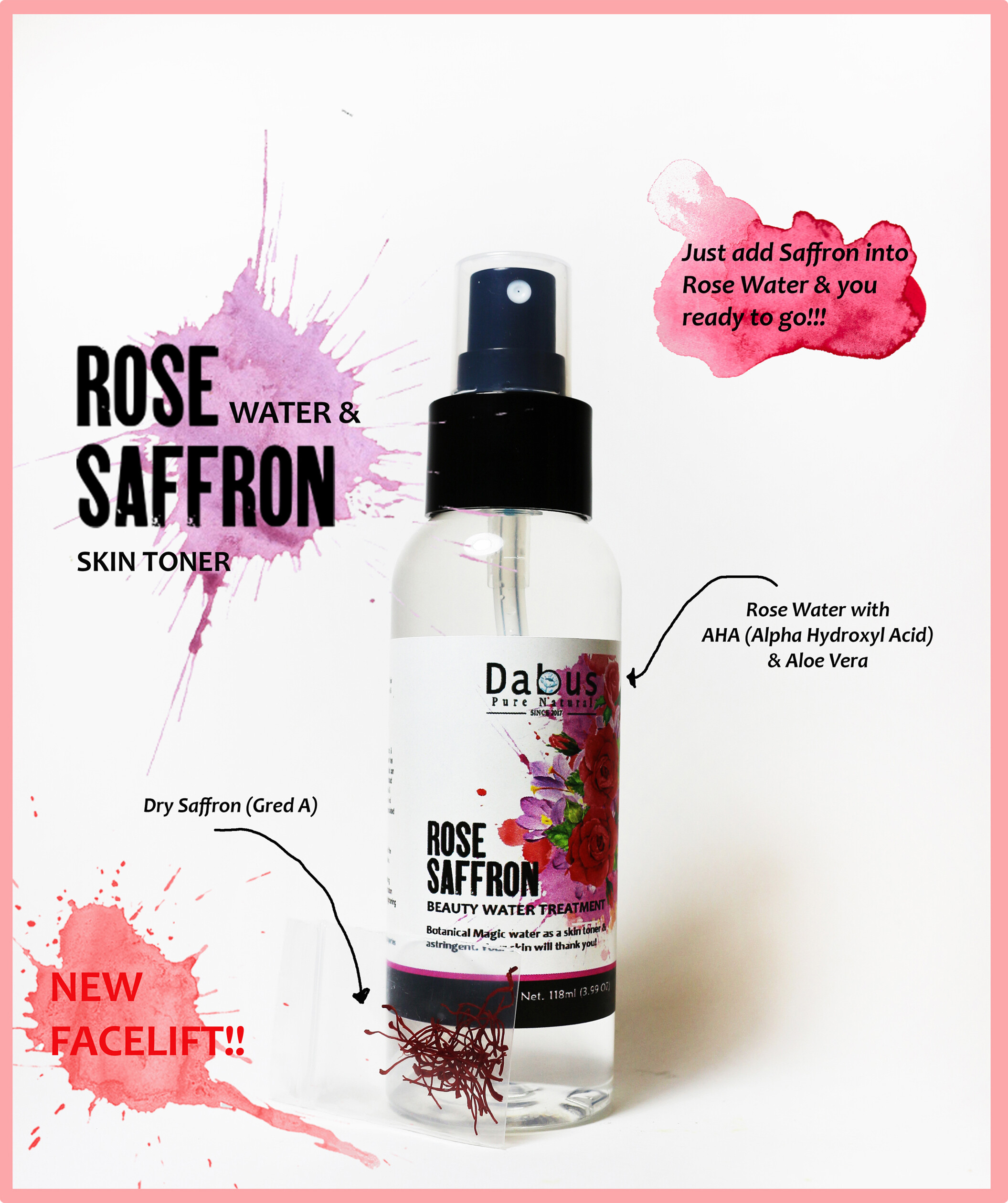 saffron rose water toner