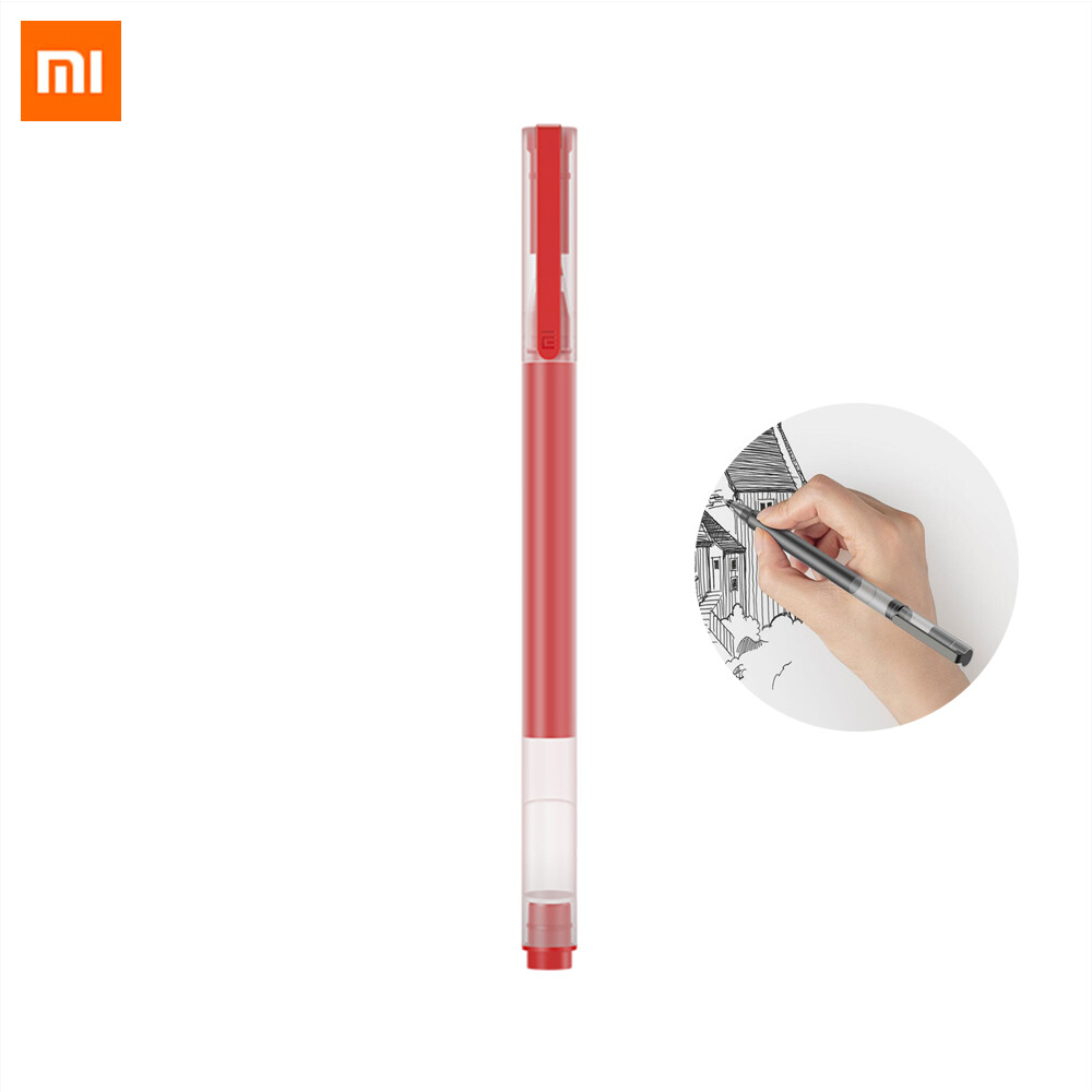1 PCS Xiaomi Mijia Super Durable Writing Sign Pen Red/Black Ink 0.5mm Pen Student Office Notes Pen Study Record Gel Pen Signing Pens Smooth Switzerland Refill  MiKuni Japan Pen For School Office Supplies