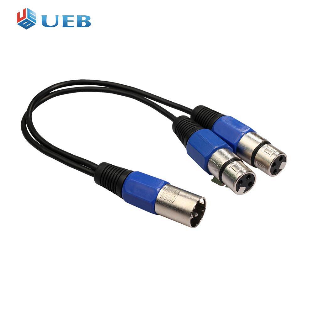 0.3m xlr male plug to dual xlr female jack y splitter mic dj audio cable