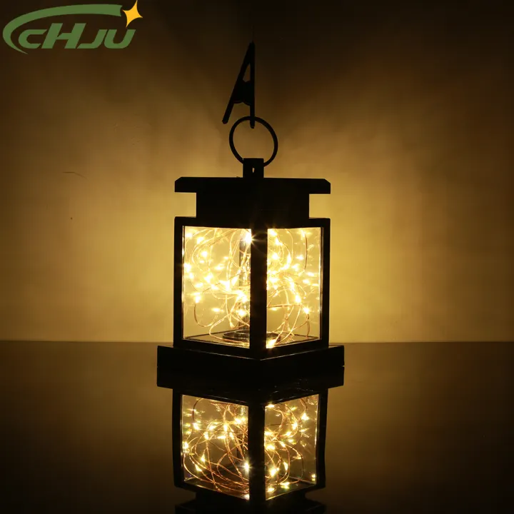 Chju Solar Lantern Chandelier Led, White Outdoor Candle Lanterns For Patio