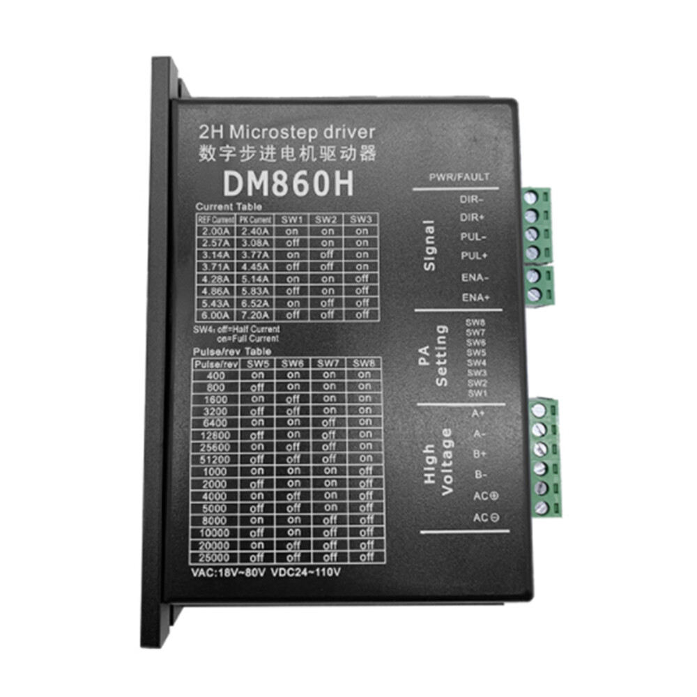 Trình điều khiển động cơ bước dm860h, động cơ microstep hai pha, cho 57 86 động cơ bước nema 23 34