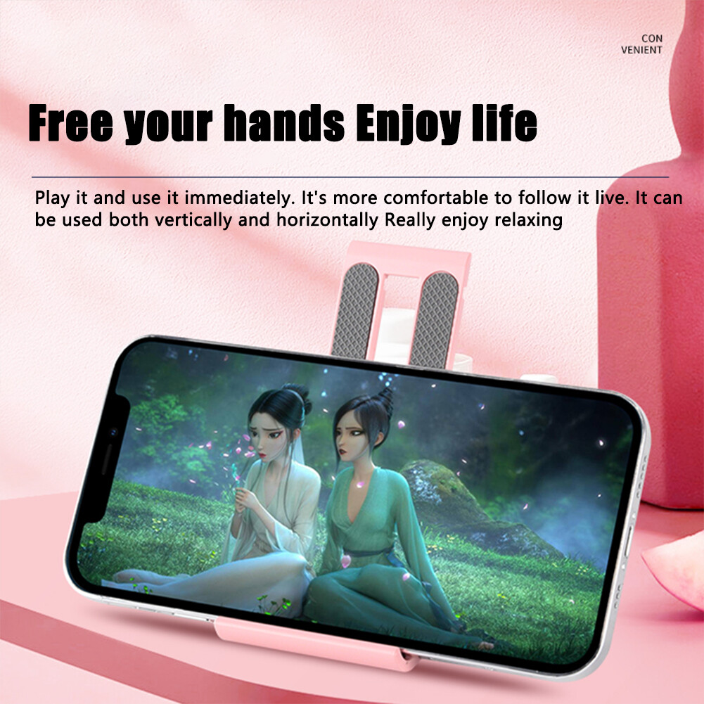 Folding Phone Holder Portable Adjustable Angle Desktop Tablet Bracket Multi-functional Hollowed Desk Stand